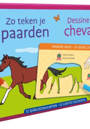 Zo teken je paarden - 12 sjabloonkaarten / Dessine des chevaux – 12 cartes pochoirs - 9789044758306
